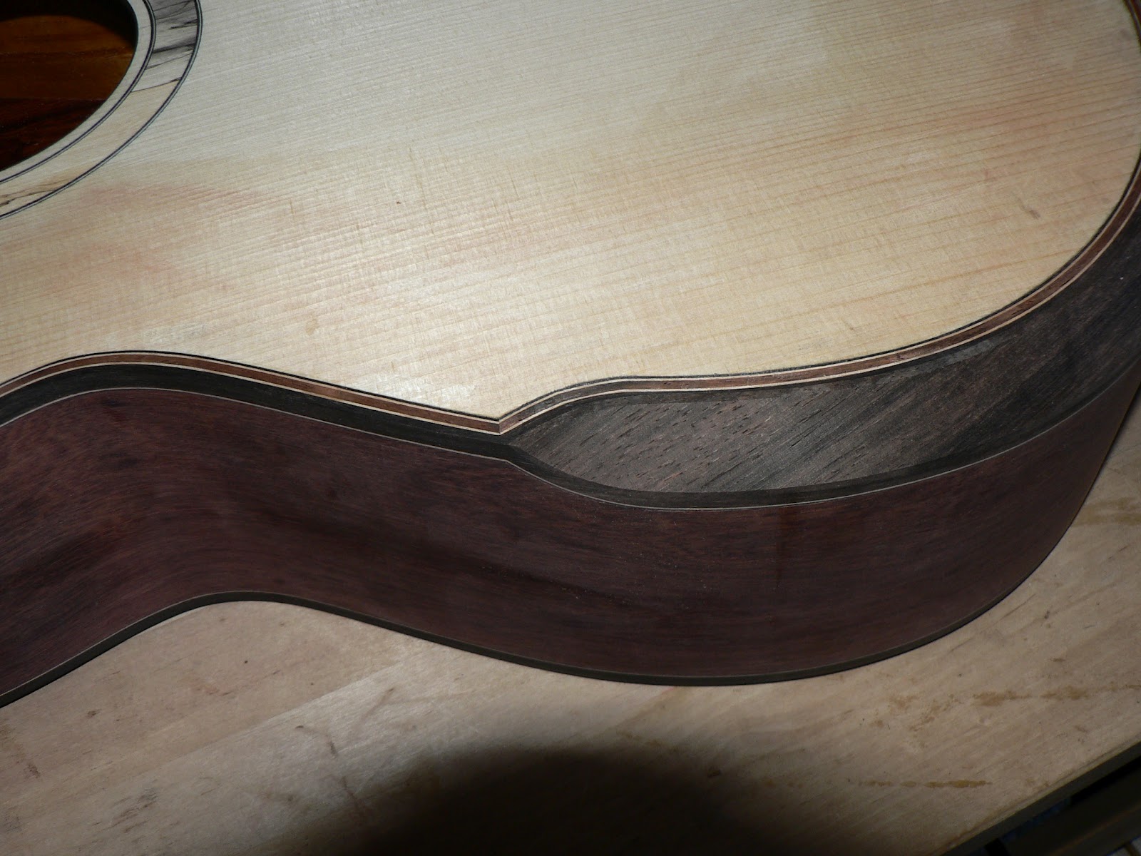 kohei fujii guitars MD Beveled armrest making