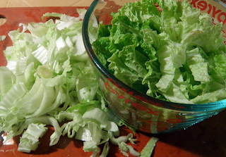 Chopped Cabbage Stems and Leaves