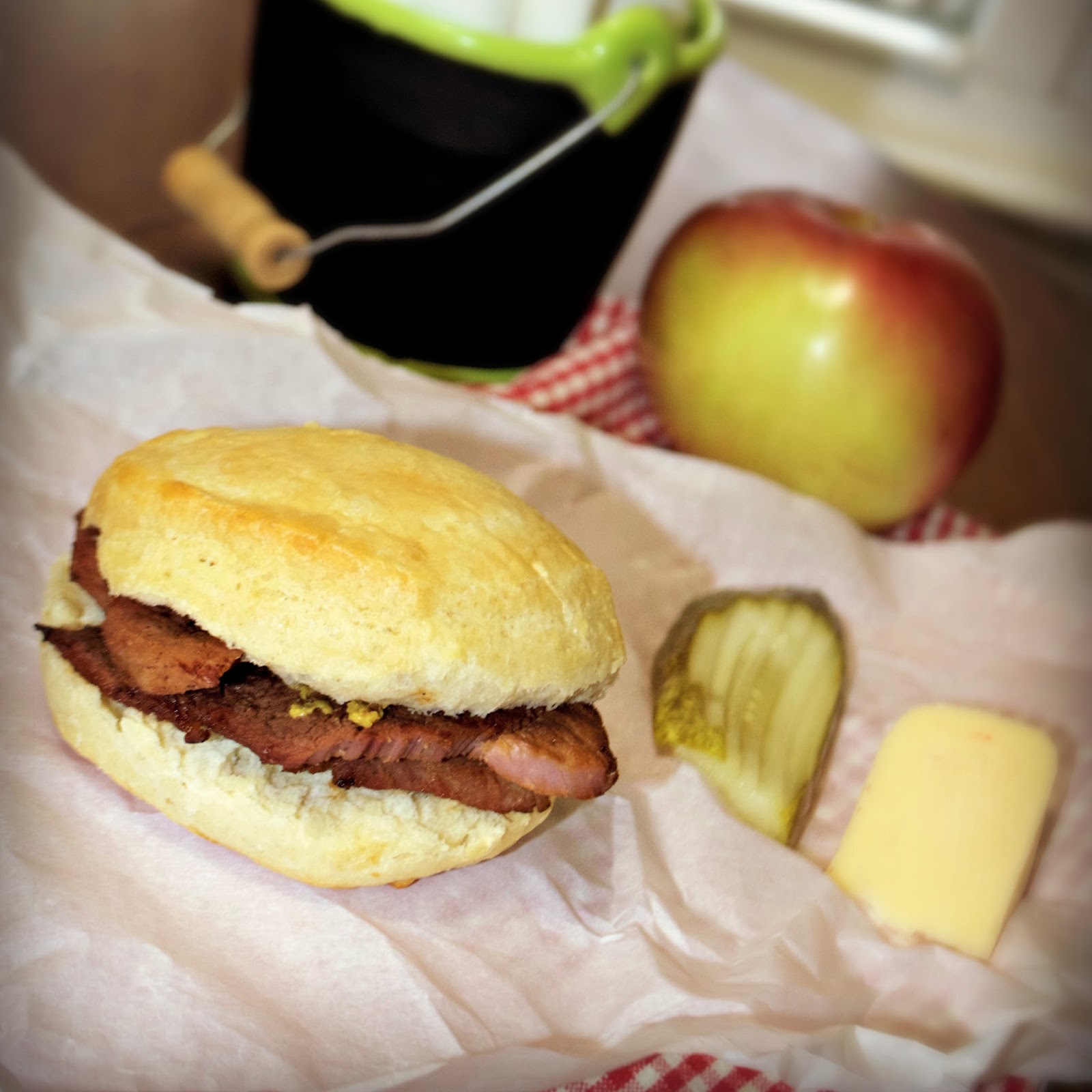 Cooking for Kishore Ham & Biscuit Sandwich w/ Spicy Mustard