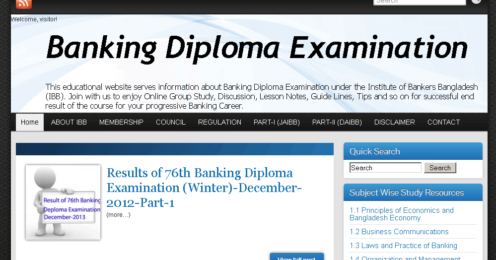 Banking Diploma Examination New look of Banking Diploma Examination