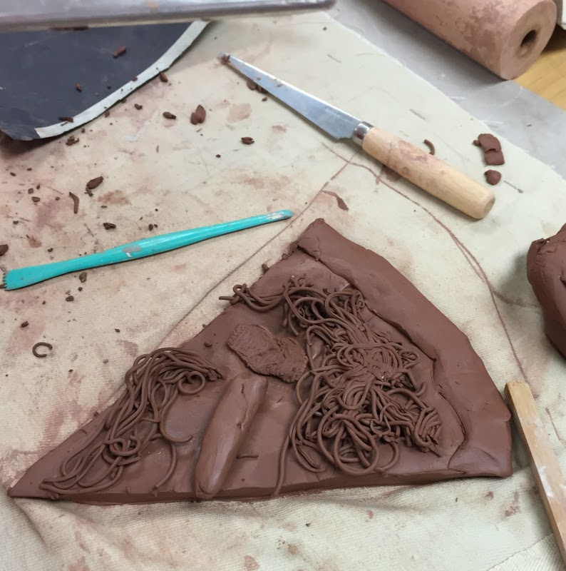 FishTales Art Pop Art Style Clay Pizza Sculpture