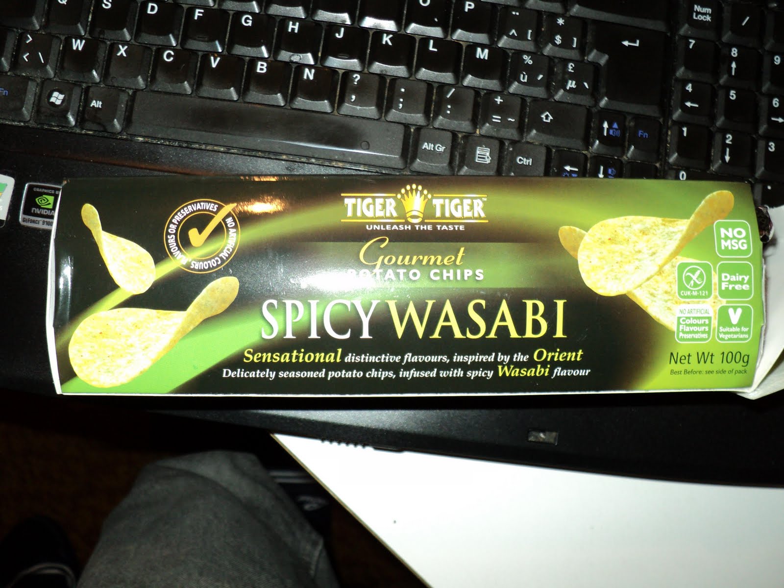 belg in bangkok Tiger Spicy Wasabi chips