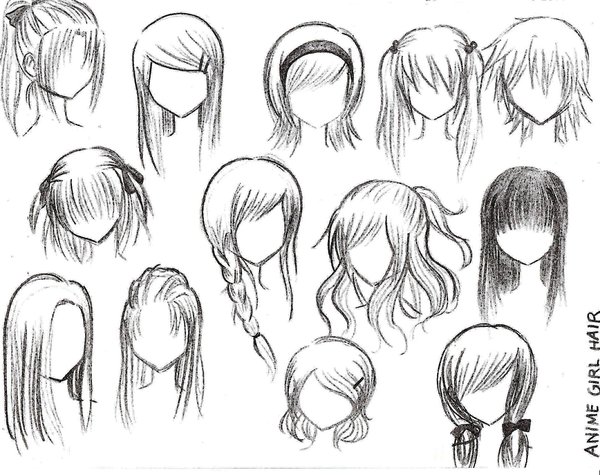 Como Desenhar Mangá: Gabaritos de Cabelos  Ponytail drawing, How to draw  anime hair, How to draw hair