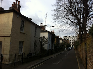 Looking north along Bridstow Place, London W11