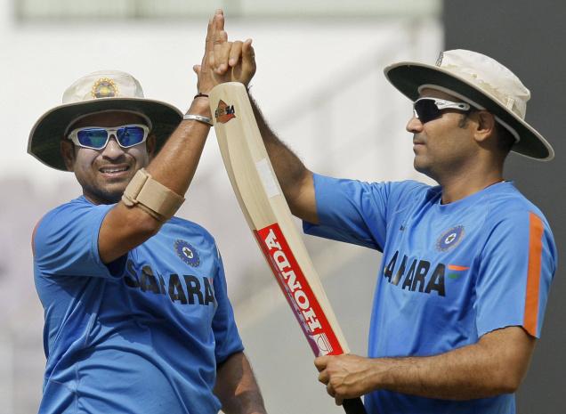 Sehwag With Sachin