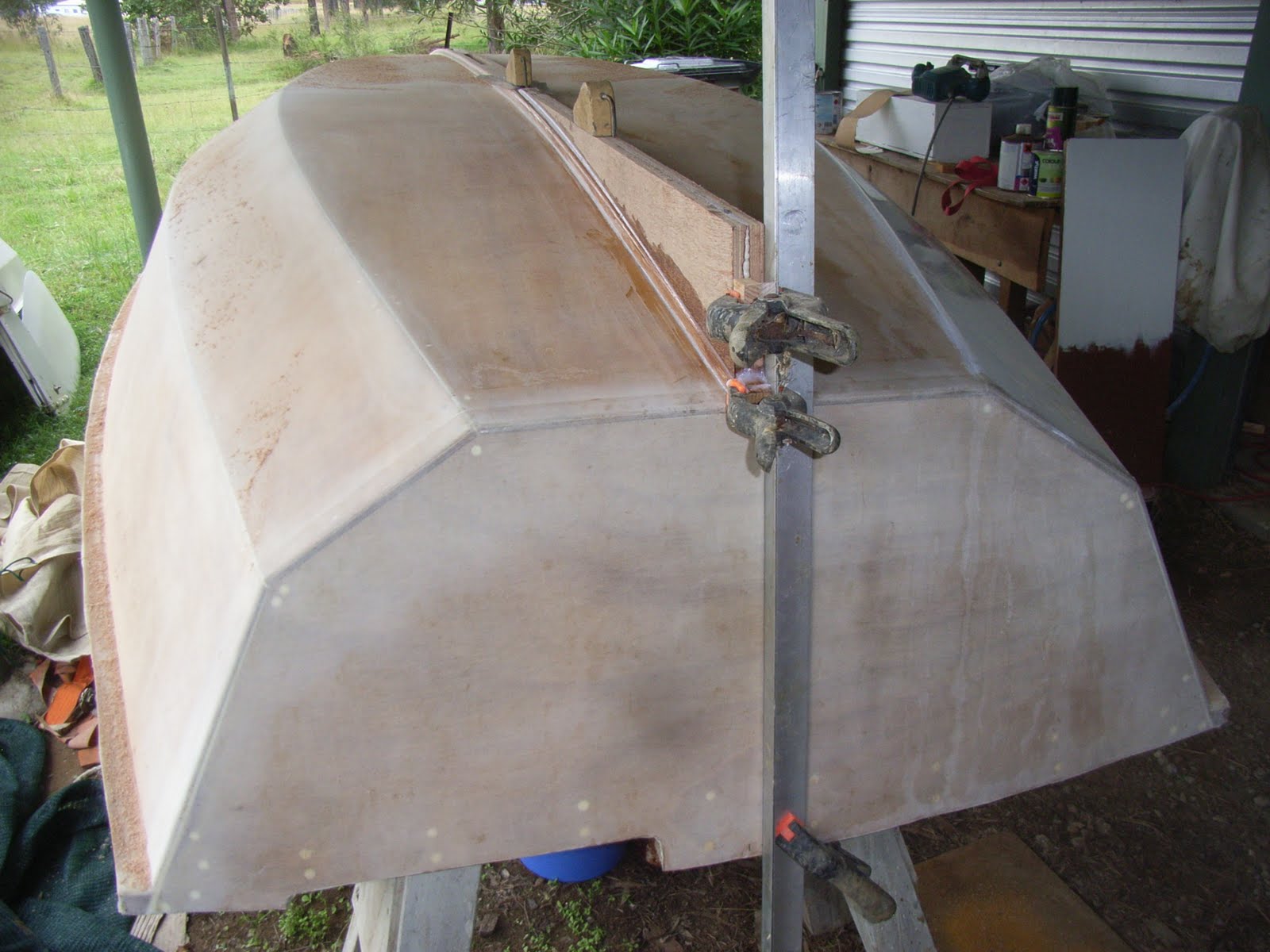 Ross Lillistone Wooden Boats Sheathing a Hull with Glass and Epoxy