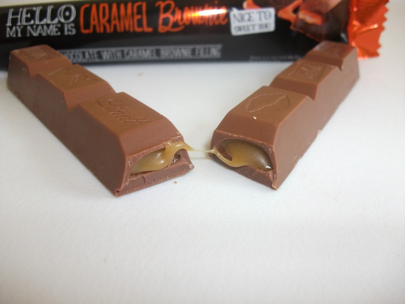 Lindt Hello My Name Is Range...Caramel Brownie & Strawberry Cheesecake