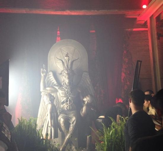 MASTERBLASTER Hundreds Protest Against 8 Foot Tall Statue Of Satan