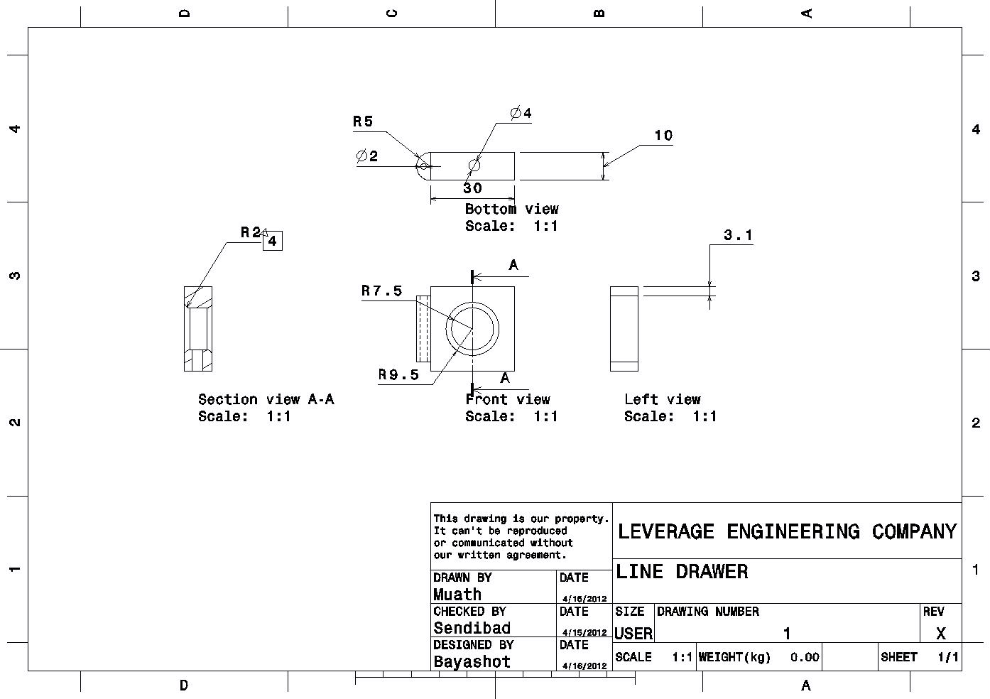 LEVERAGE ENGINEERING COMPANY Product Drawings