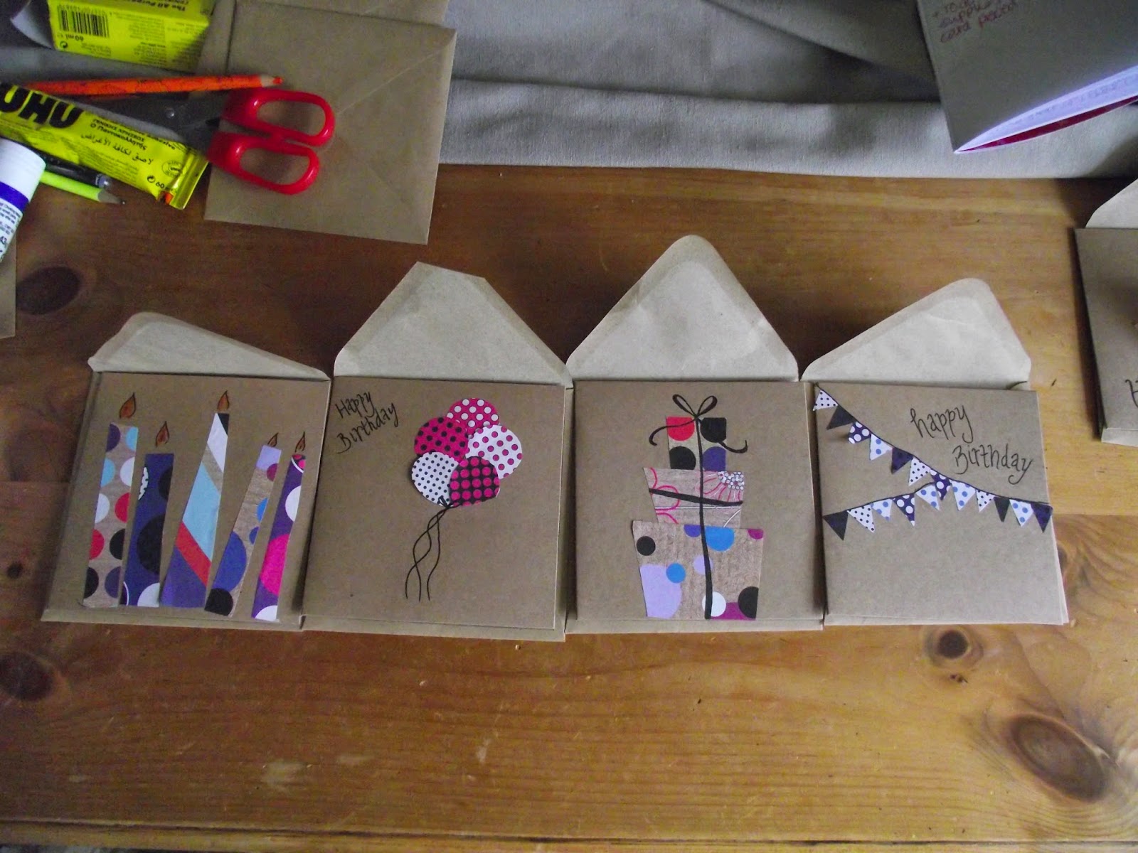 Cloee's Corner: Craft || Simple Homemade Birthday Cards