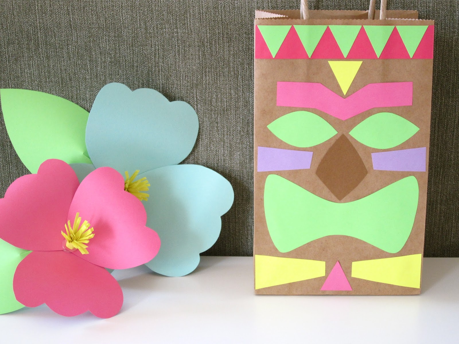 Homemade Luau Party Paper Bag Tiki Guy!: design sprinkle