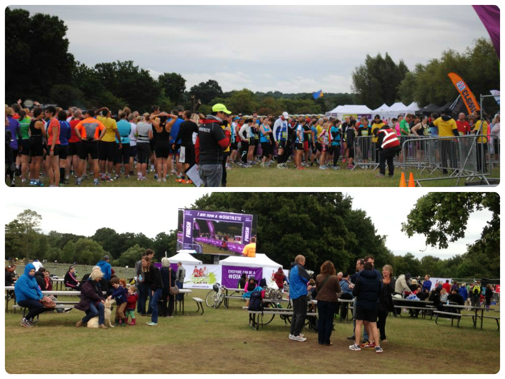 London Duathlon race village 2013 London Duathlon review - Tess Agnew fitness blogger