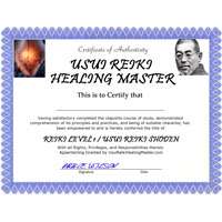 Sertifikat Usui Reiki Healing  Master