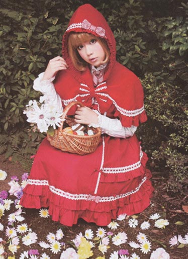 red lolita style coat