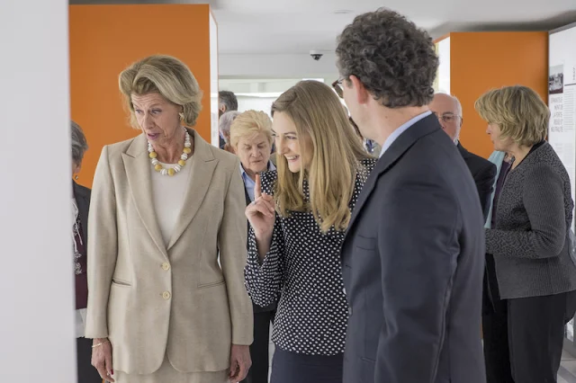  Crown Duchess of Luxembourg Stephanie accompanied by representatives of the Association "Les Amis des Musées d'Art et d'Histoire Luxembourg