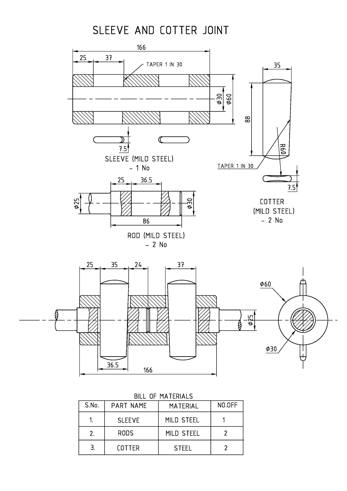 Machine Drawing CA & CAD LAB DRAWINGS