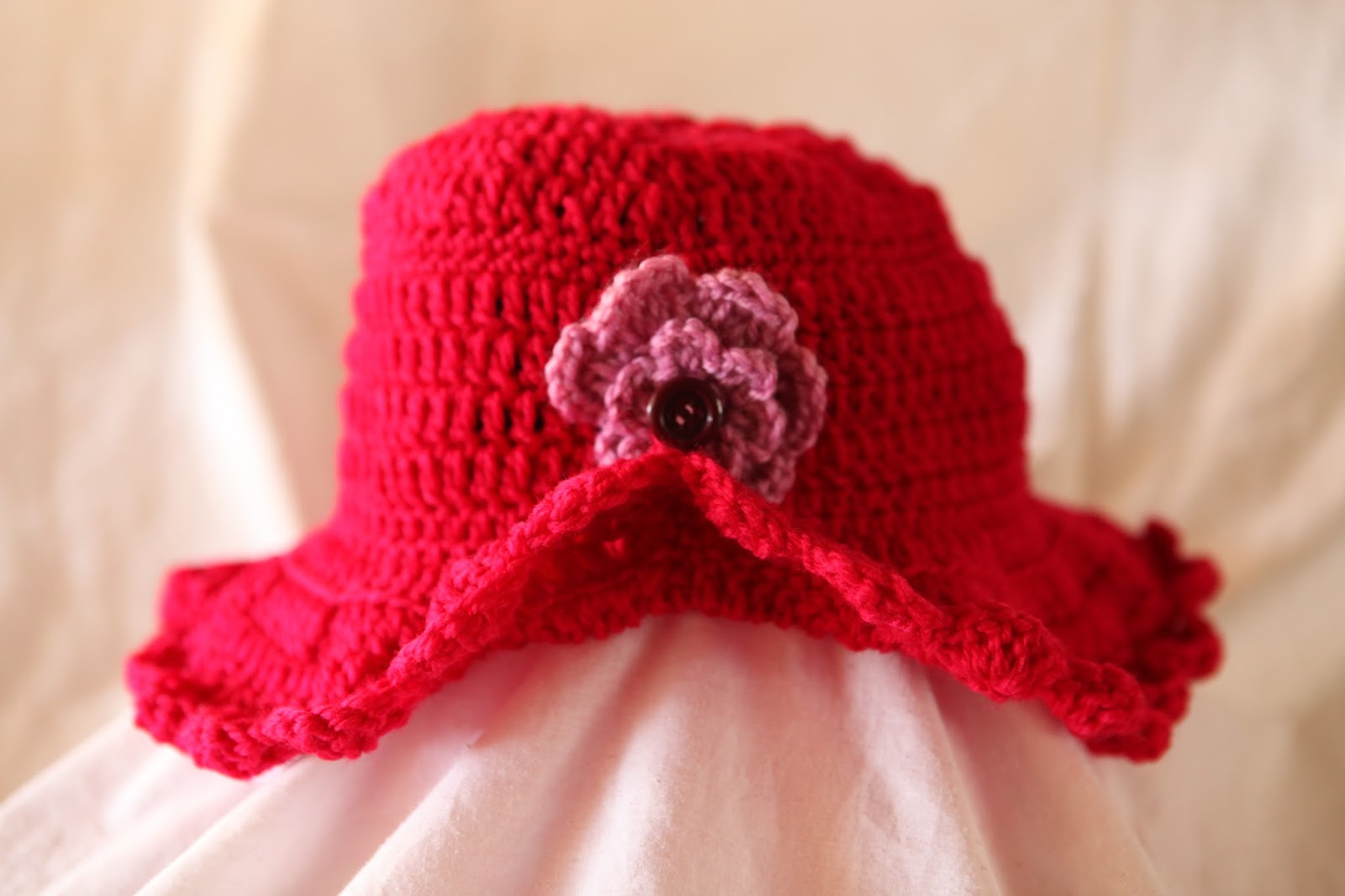 Created For You And Me Crochet adult size winter hat floppy brim