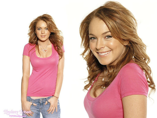 Lindsay Lohan Pink T-shirt
