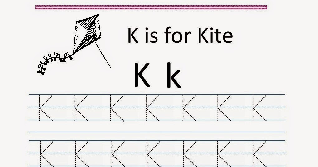 Kindergarten Worksheets: Printable Tracing Worksheet - Alphabet K k