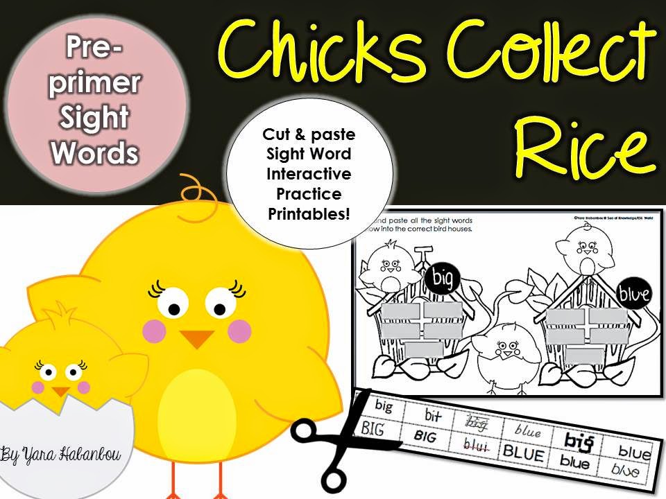 https://www.teacherspayteachers.com/Product/Sight-Word-Set-1-Interactive-Activities-Pre-primer-Words-Chicks-Collect-Rice-1709470
