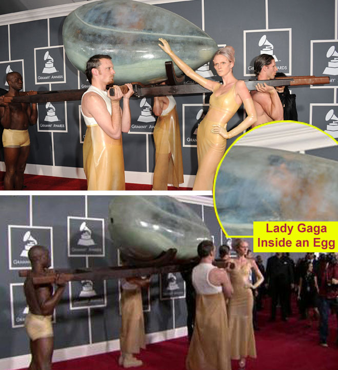 pictures of lady gaga egg dress. First, we were surprised Lady