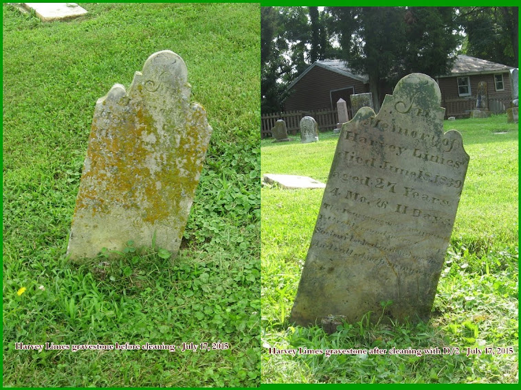 Harvey Limes' gravestone - Walnut Creek Cemetery, Fayette County, Ohio