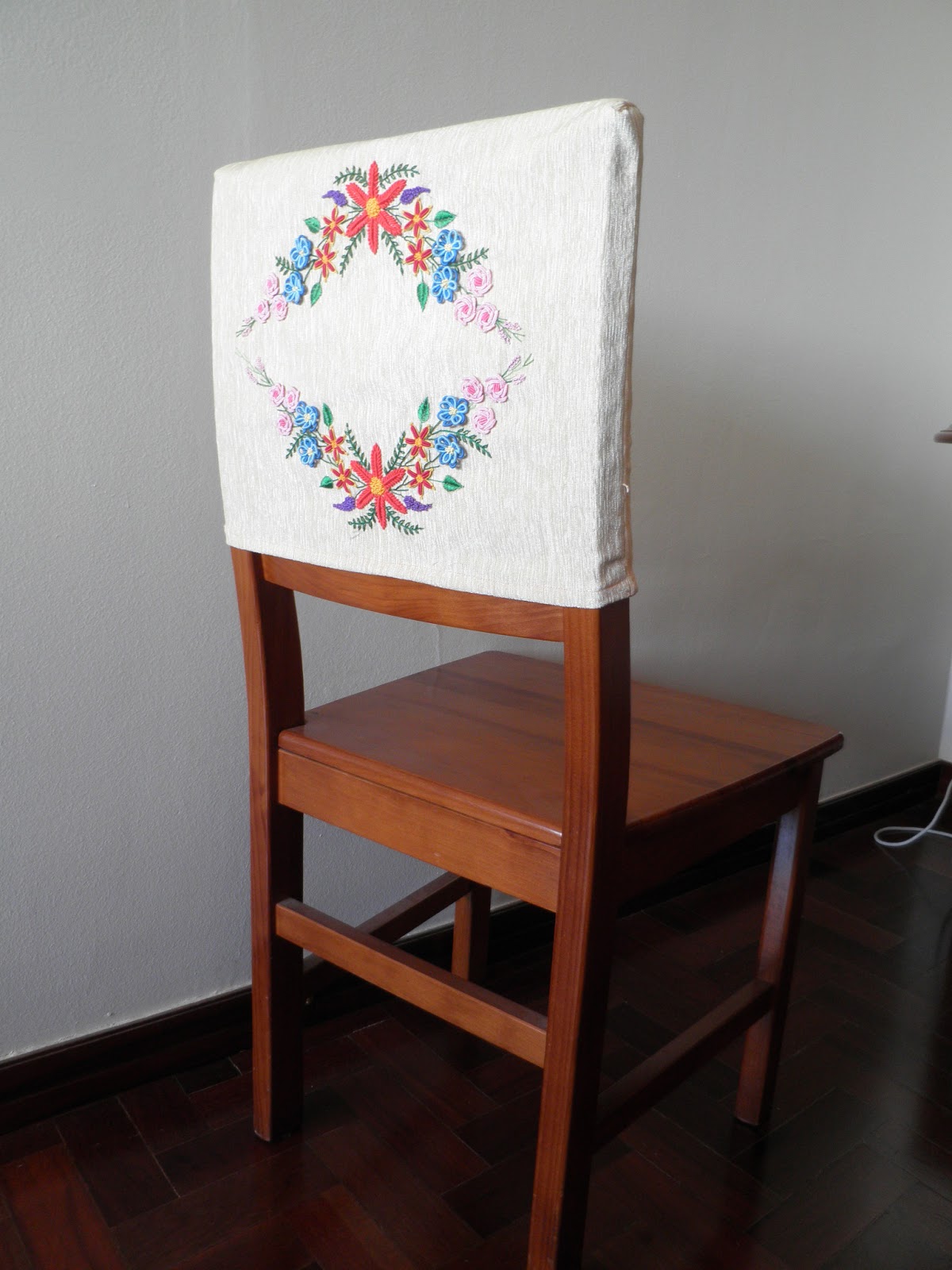 Embroidery Hyacinth Embroidered Chair Back Cover
