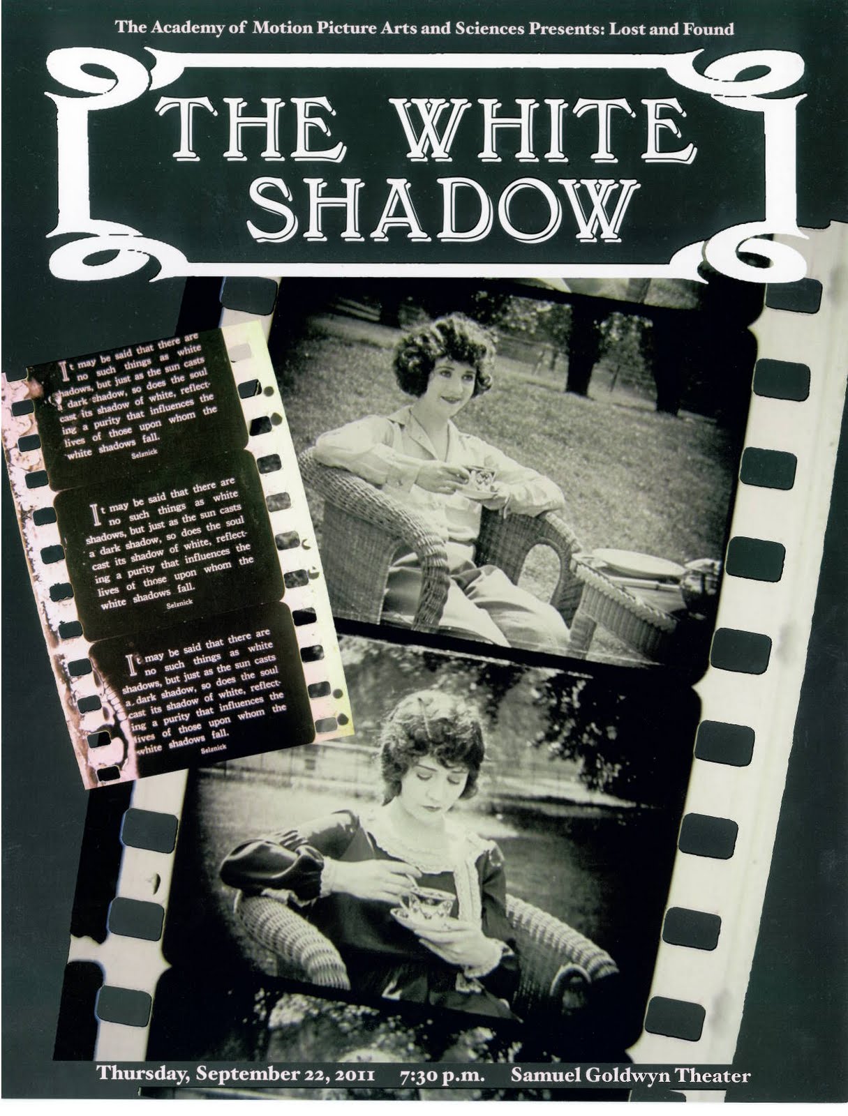 The Re-Premier of Hitchcock's "Lost" Film <i>The White Shadow</i>: A  Special Report