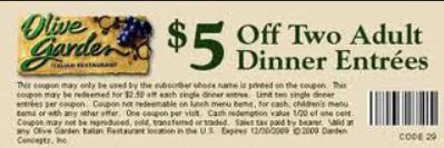 Olive Garden Printable Coupons September 2015