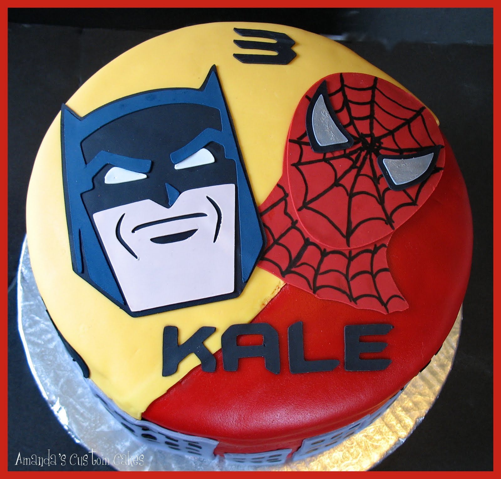 Amanda's Custom Cakes: Batman/Spiderman Cake