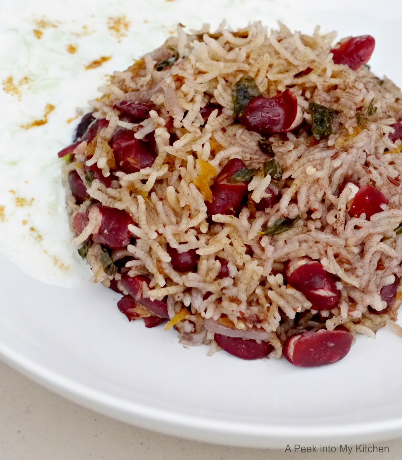 A Peek into My Kitchen Rajma Pulao with Drumstick Leaves / Kidney