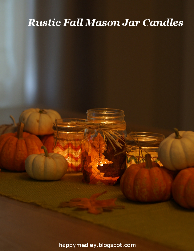 Happy Medley Rustic Fall Candle Jars