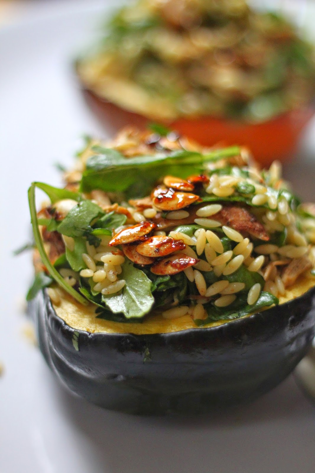 Jenessa's Dinners Acorn Squash with Mexican Braised Chicken & Orzo Salad