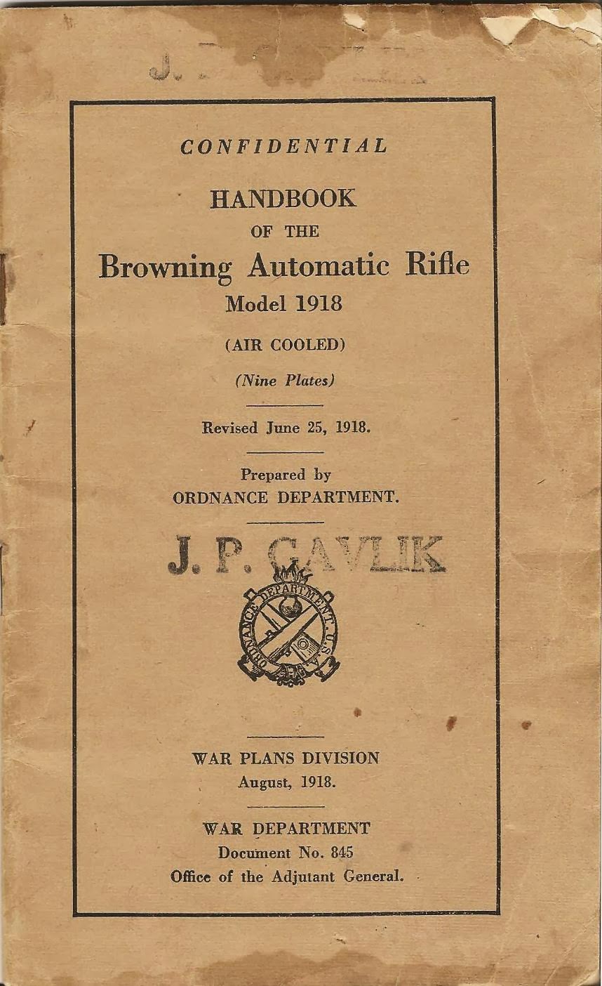 Handbook Model 1918 BAR Browning Automatic Rifle