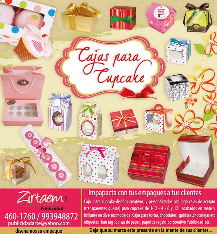 cajas y bolsas para cupcake y muffin diseños