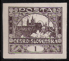 1918 Czechoslovakia Hradčany Series Stamp 1