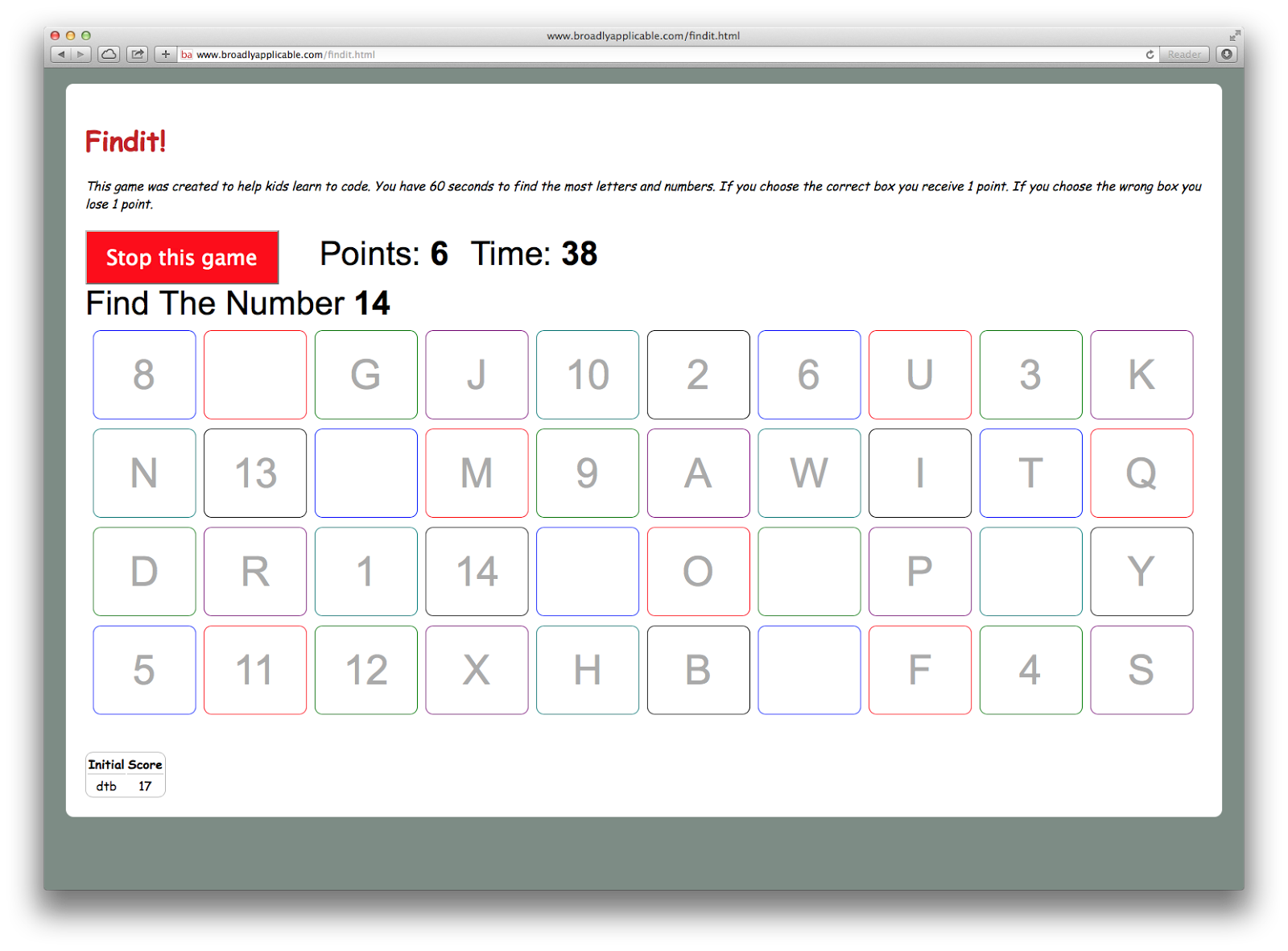 Broadly Applicable: Teaching programming using a simple game written in ... image.