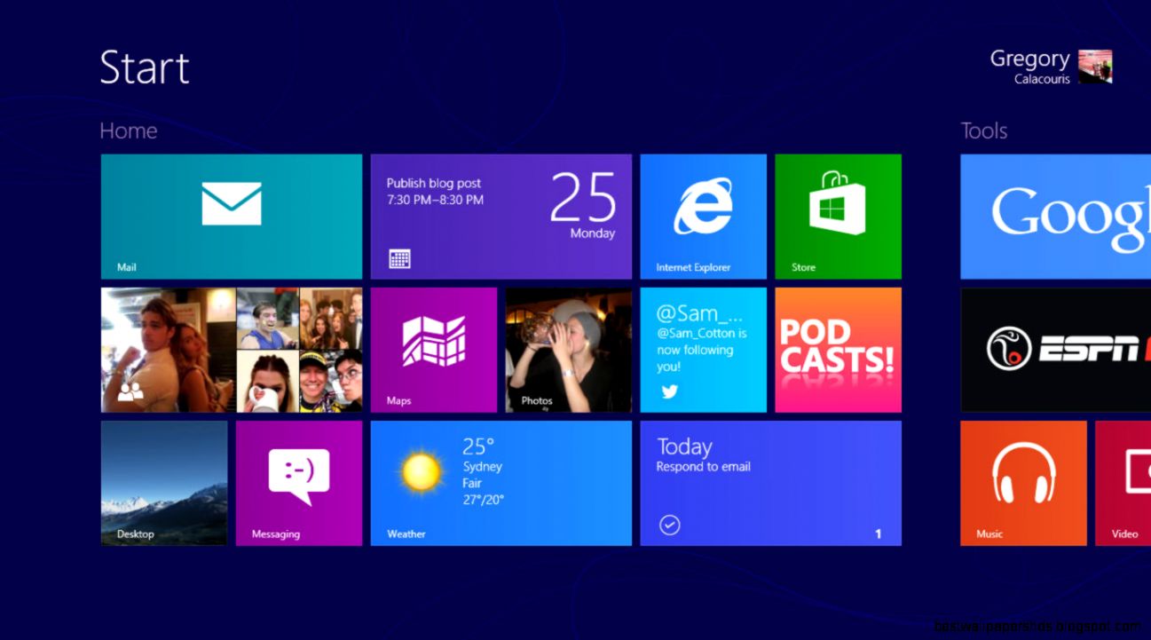 Windows 8 Metro Home Windows 8 Metro Home