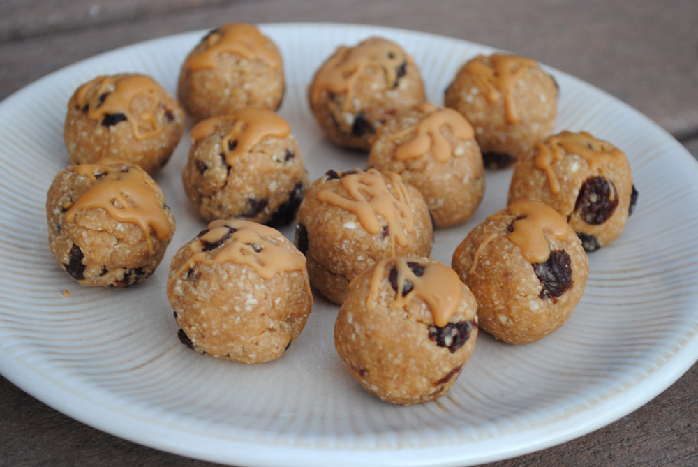 Lower Calorie Oatmeal Rasin PB Balls Fit Foodie Finds