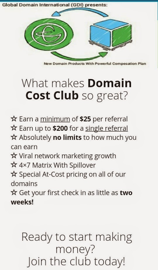 domaincostclub landing page