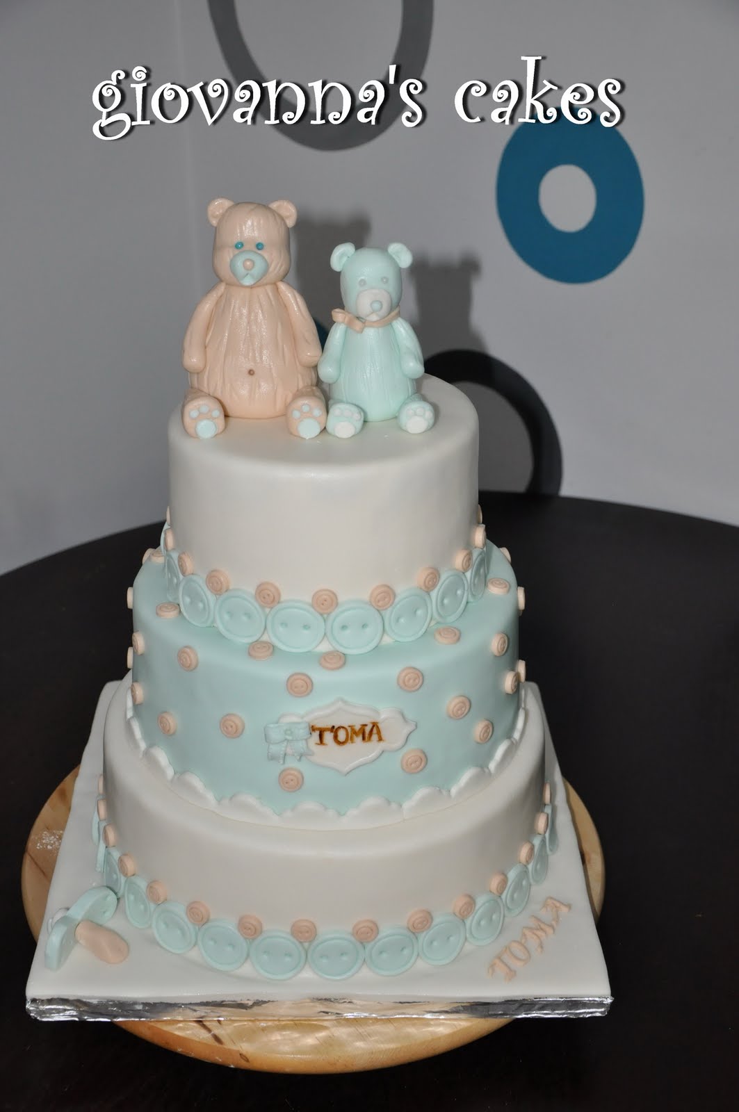 giovanna's cakes Teddy bear Christening cake