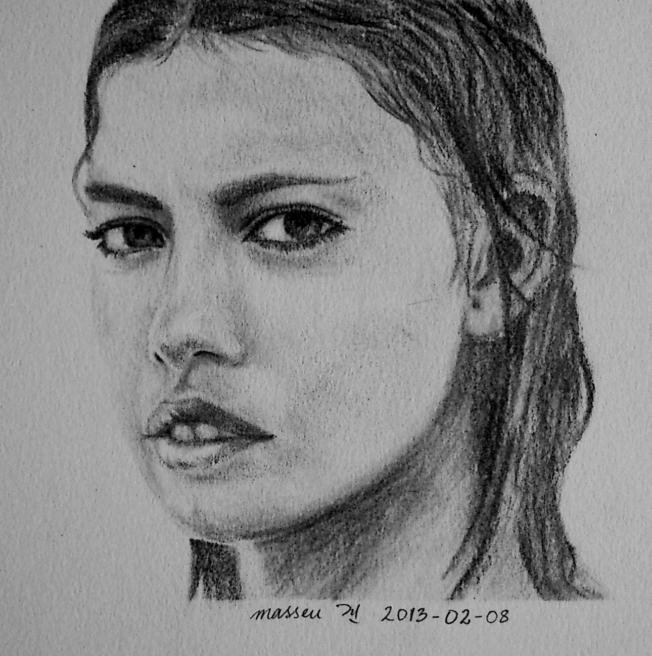 Masseu Learns To Sketch: Sad girl sketch: Expression