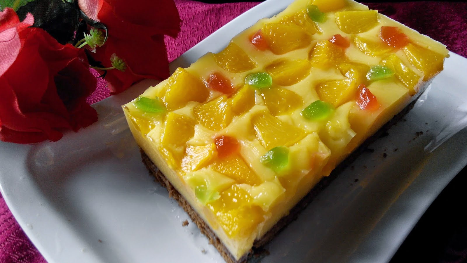 Dunia Masakan Ku Puding Kastard Buah Peach