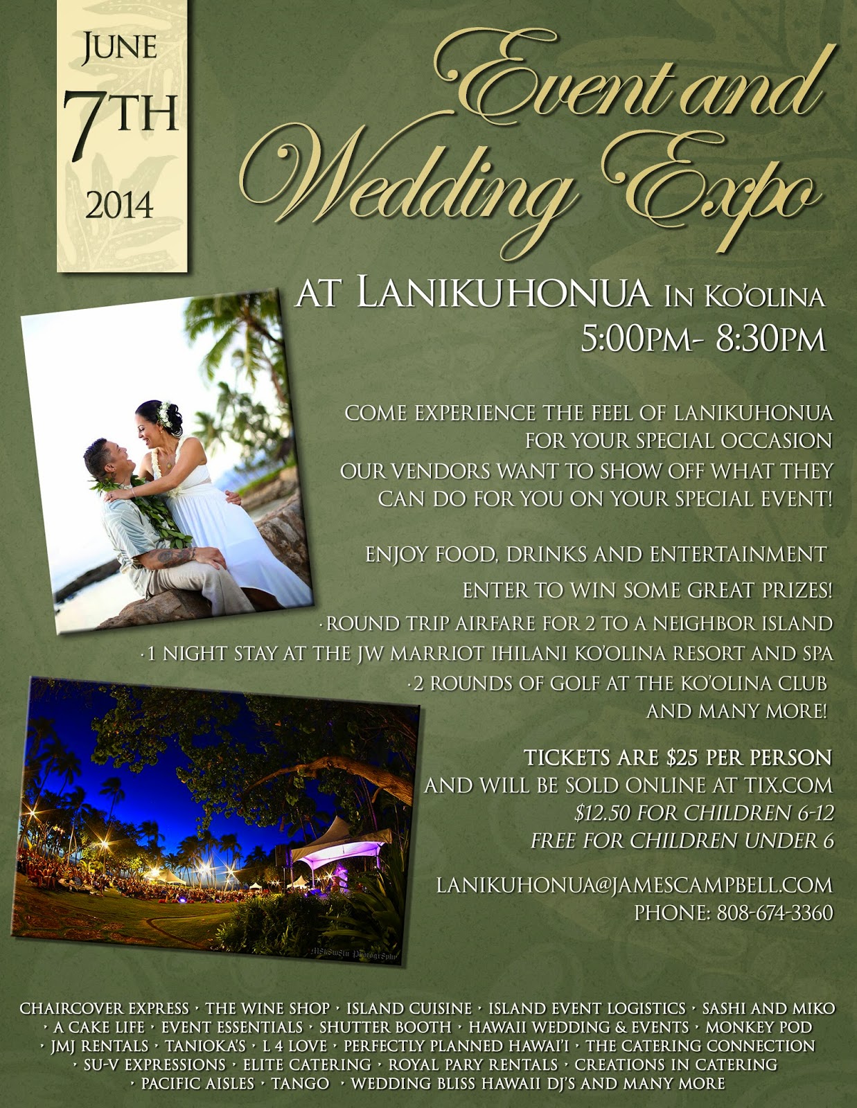 neu events' Blog for The Knot's Hawaii site Lanikuhonua Event and