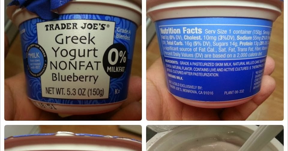 Shannon's Lightening the Load Trader Joe’s Greek Yogurt NonFat Blueberry