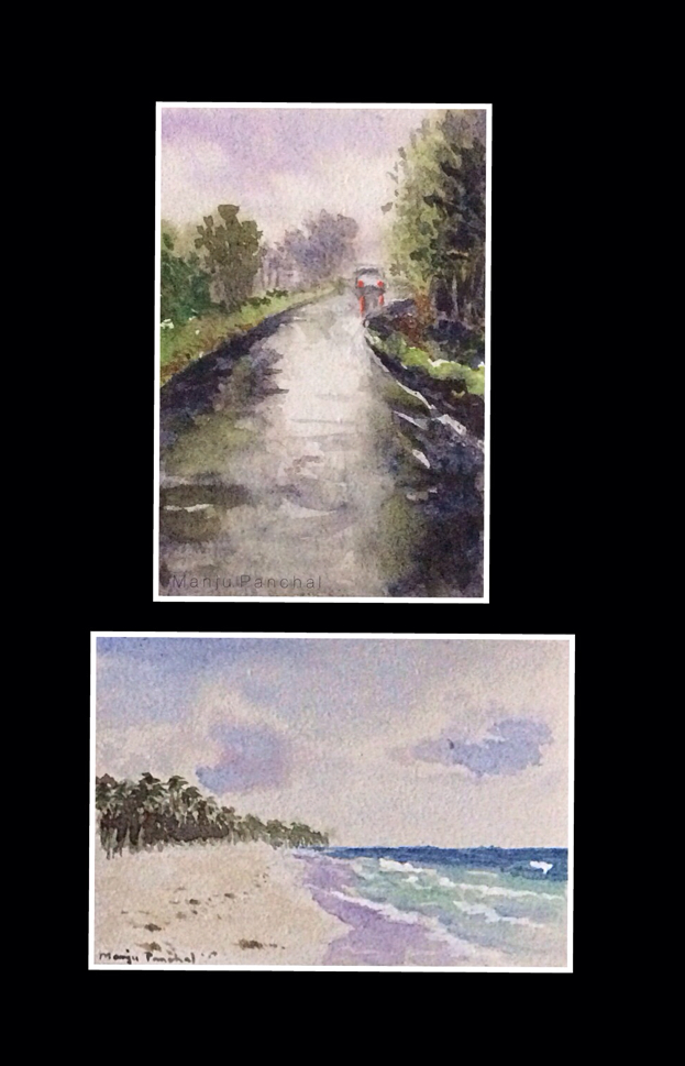 Mini water colour paintings by Manju Panchal