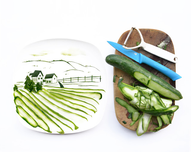 رسوم في صحون مجموعة مميزه من فنون الرسم بالطعام