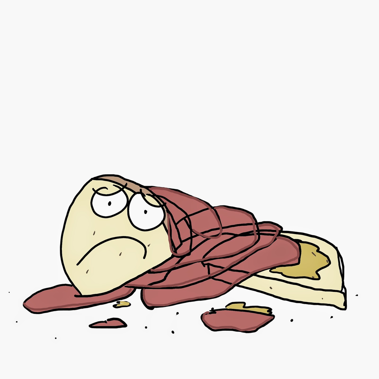 Lamenting the half of a pastrami sandwich I dropped on