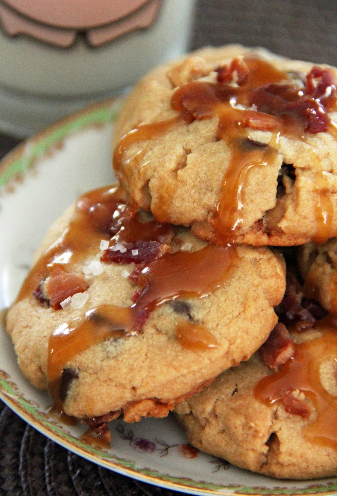 Jo and Sue Chocolate Chip Peanut Butter Bacon Cookies With Salted Caramel