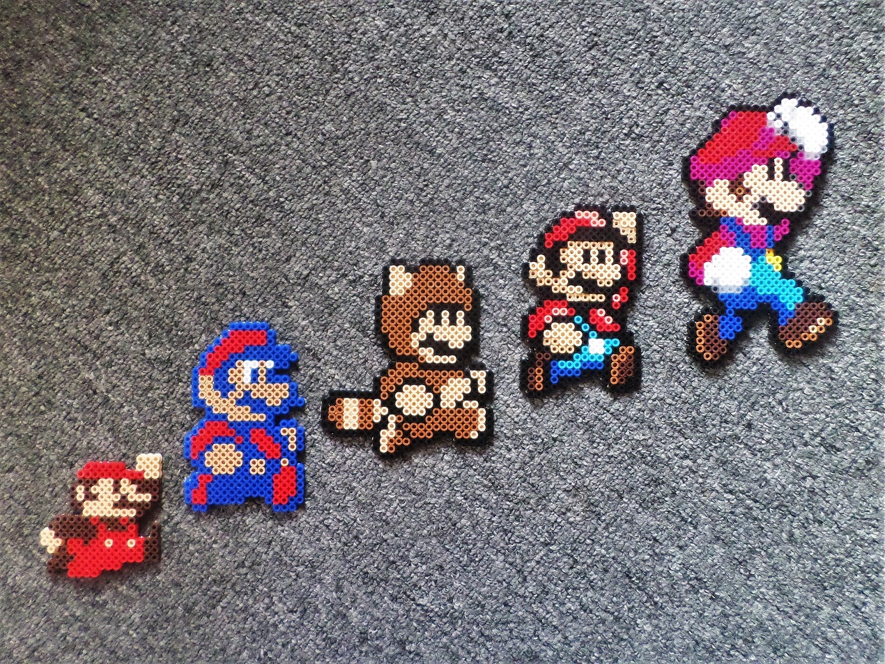 Long Black Fingers Mario Bros. Evolution Perler Beads